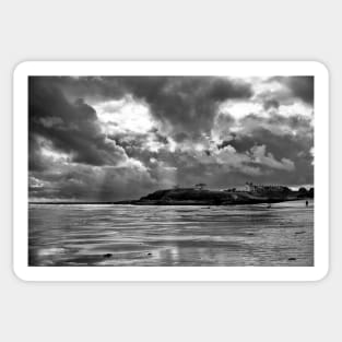 Seaton Sluice Spring Showers - Monochrome Sticker